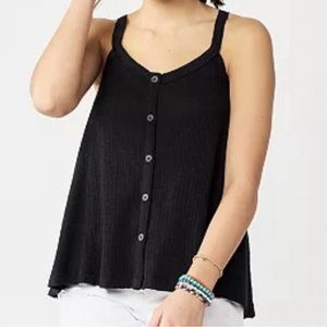 SO Button Front Knit Sleeveless Tank Top